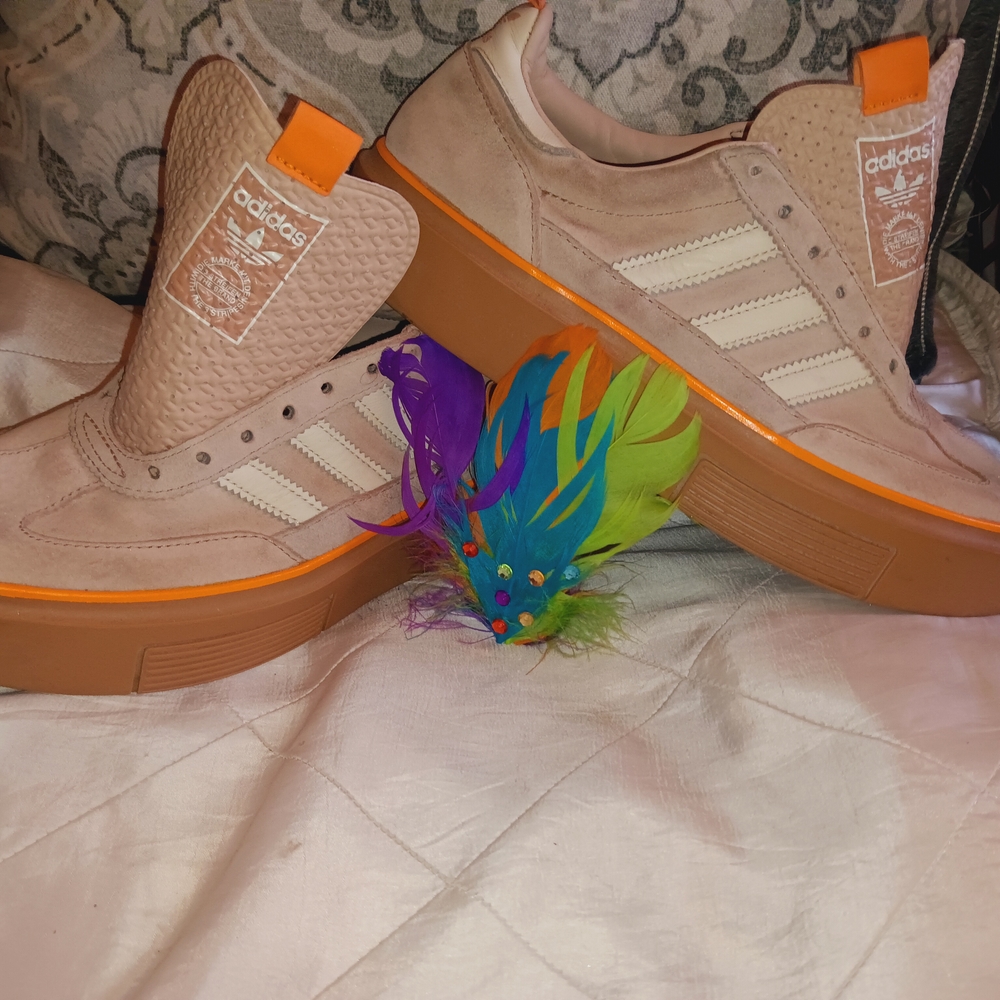 Adidas Tan and Orange High-Tops